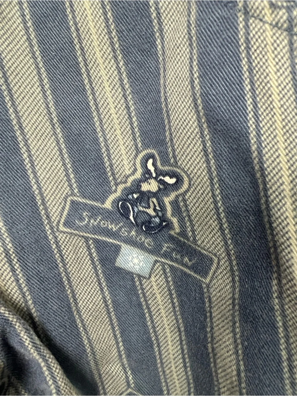 Baby B’Gosh Vestbak blue and gray striped snowshoe fun vintage overalls 12 month
